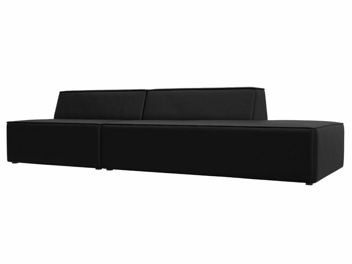 Прямой модульный диван Монс Модерн черного цвета (экокожа) правый