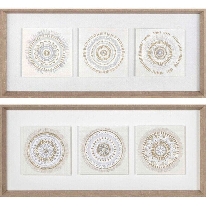 Картина DKD Home Decor 61 x 3,8 x 26 cm 63,5 x 4 x 28,6 cm круги Скандинавский (2 штук)