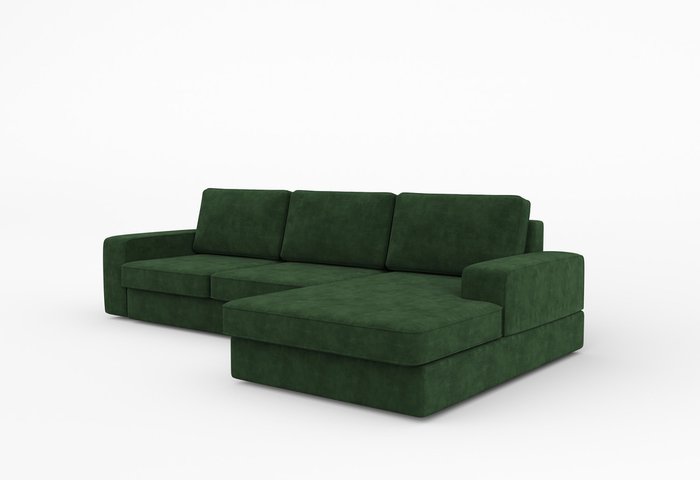 Диван-кровать угловой правый Lykke темно-зеленого цвета - лучшие Угловые диваны в INMYROOM