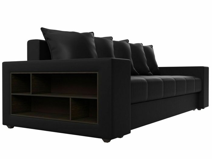 Прямой диван-кровать Дубай черного цвета (экокожа) - лучшие Прямые диваны в INMYROOM