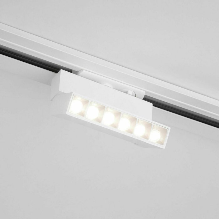 Трековый светодиодный светильник для однофазного шинопровода Garda белого цвета