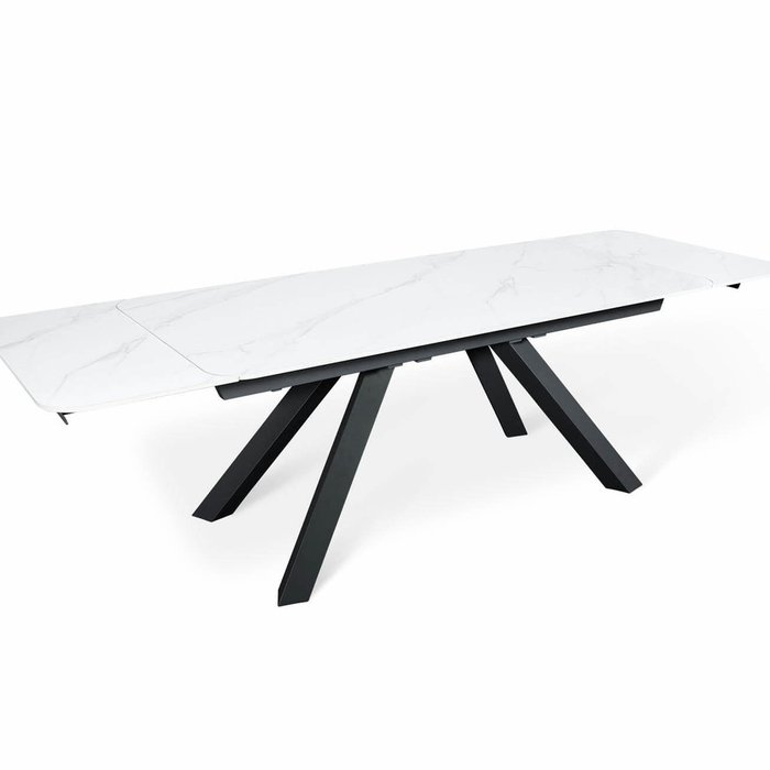 Раздвижной обеденный стол Anik бело-черного цвета - купить Обеденные столы по цене 76670.0