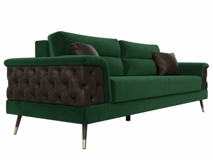  Прямой диван-кровать Лига 023 зелено-коричневого цвета - лучшие Прямые диваны в INMYROOM