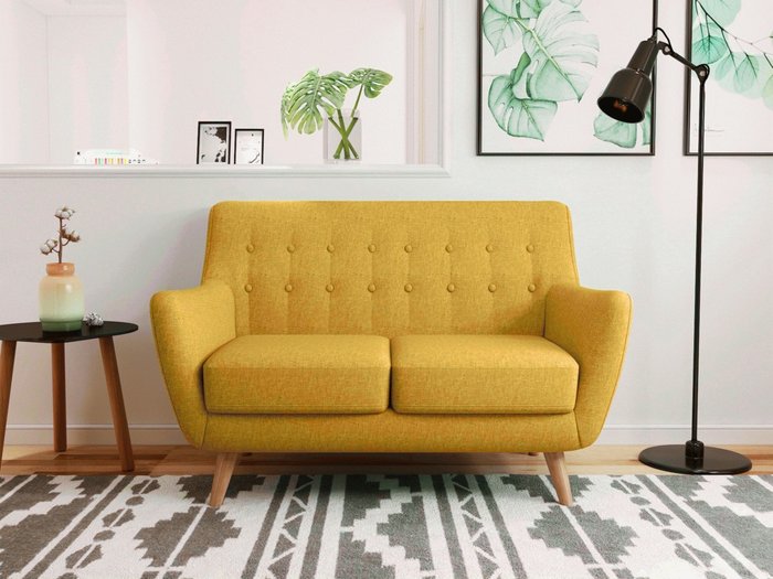 Диван Picasso двухместный горчичного цвета  - лучшие Прямые диваны в INMYROOM