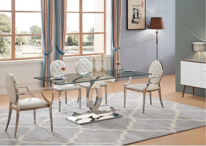 Обеденный стол со стеклянной столешницей - купить Обеденные столы по цене 98700.0
