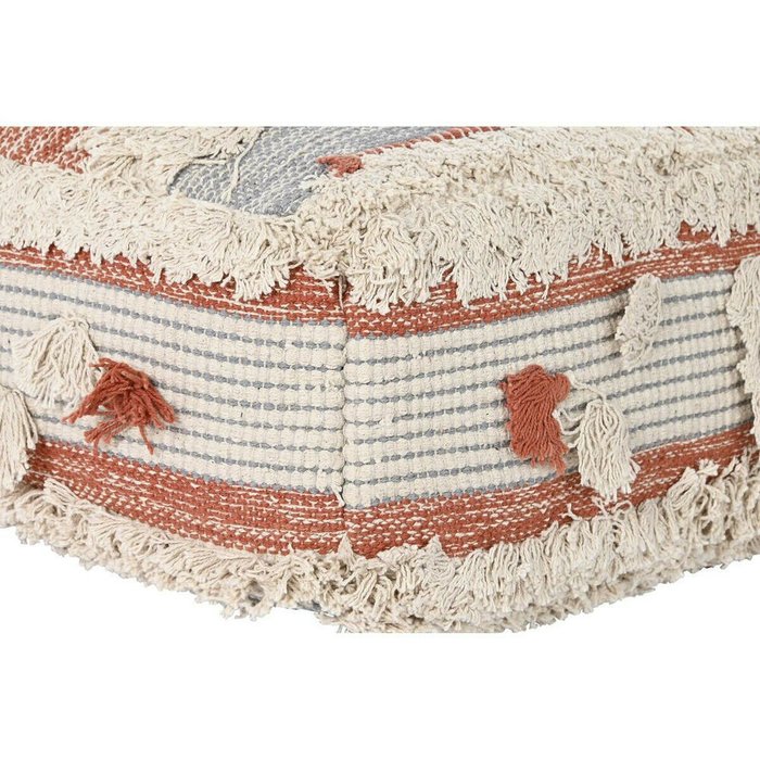 Пуф Белый Оранжевый Лучи Boho 60 x 60 x 25 cm (2 штук) - лучшие Пуфы в INMYROOM