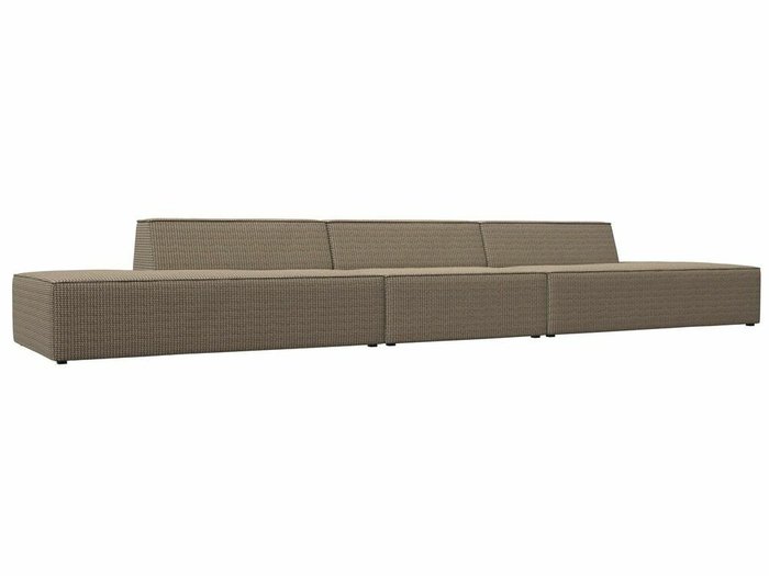 Прямой модульный диван Монс Лонг коричнево-бежевого цвета