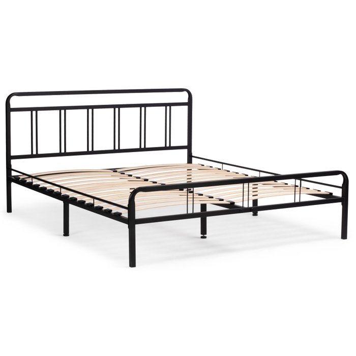 Кровать с основанием Рейк 140х200 черного цвета - купить Кровати для спальни по цене 14610.0