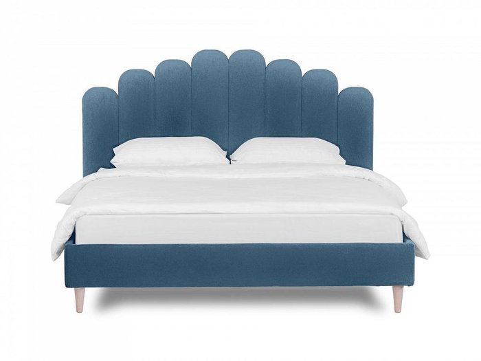 Кровать Queen II Sharlotta L 160х200 синего цвета  - купить Кровати для спальни по цене 71280.0