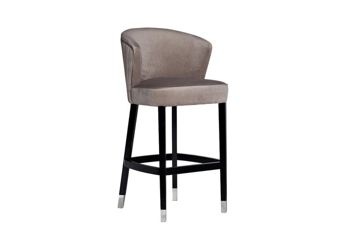 Стул барный велюровый жемчужно-серого цвета - купить Барные стулья по цене 51170.0