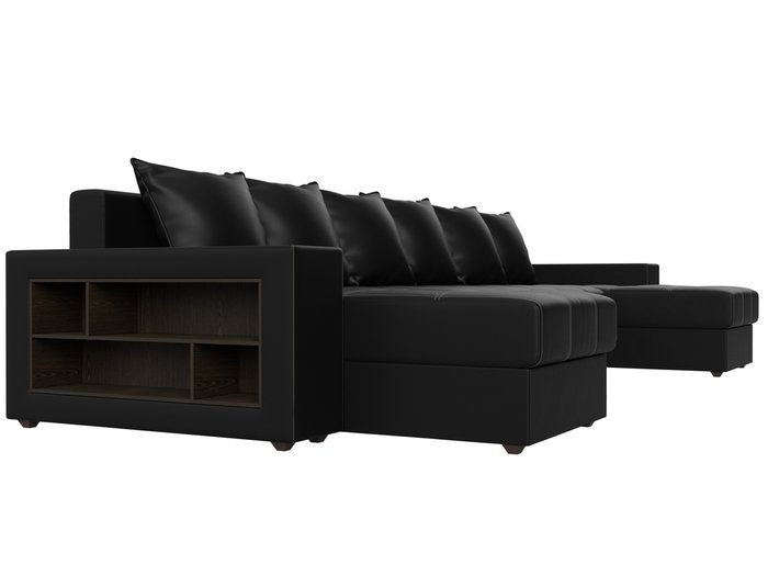 Уловой диван-кровать Дубай черного цвета (экокожа) - лучшие Угловые диваны в INMYROOM