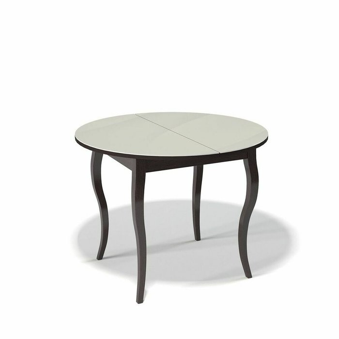 Раздвижной обеденный стол 1000 С бежево-коричневого цвета