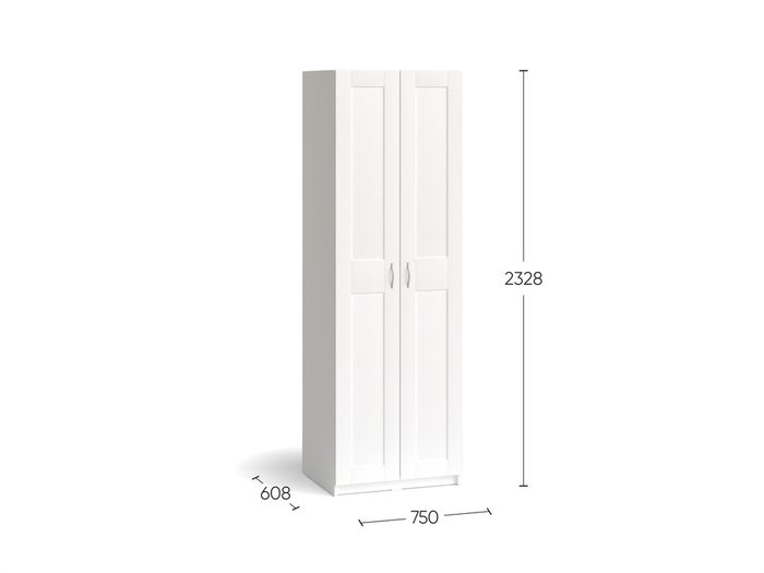 Шкаф двухдверный Макс белого цвета - лучшие Шкафы распашные в INMYROOM