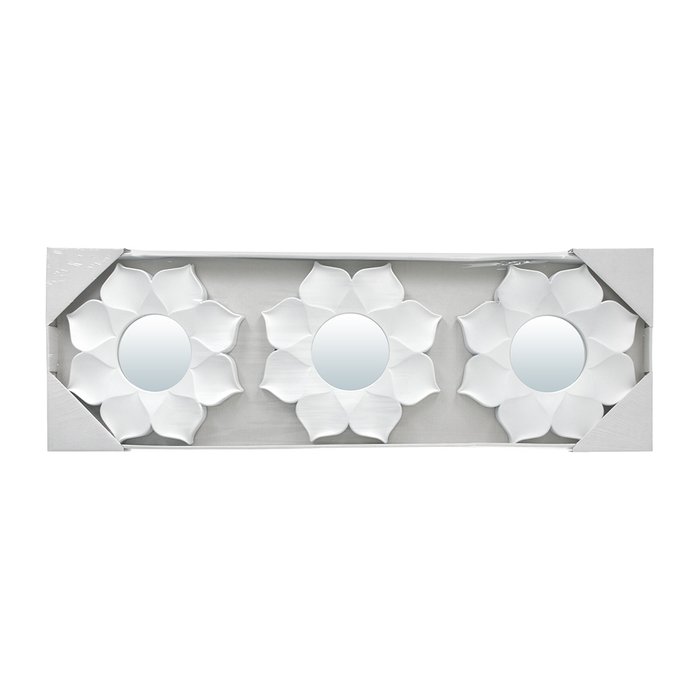 Комплект из трех  настенных декоративных зеркал Бордо белого цвета - лучшие Настенные зеркала в INMYROOM