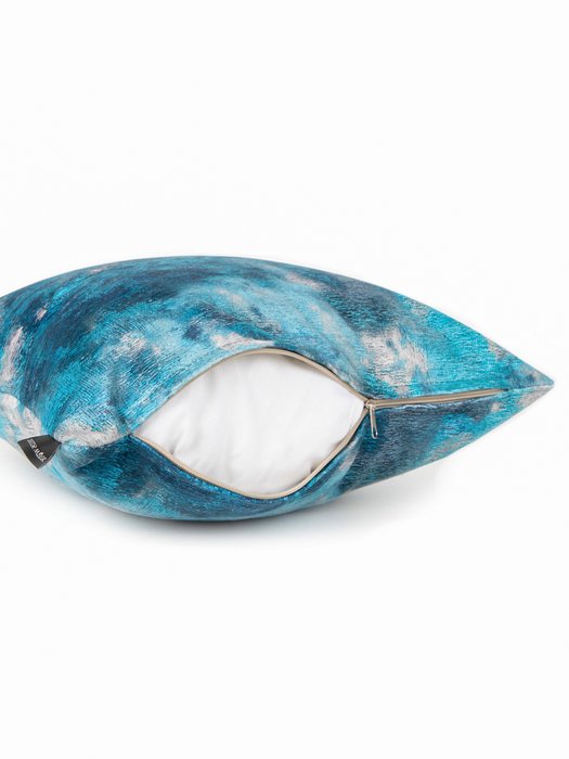 Декоративная подушка Delphi сине-бирюзового цвета - купить Декоративные подушки по цене 1368.0