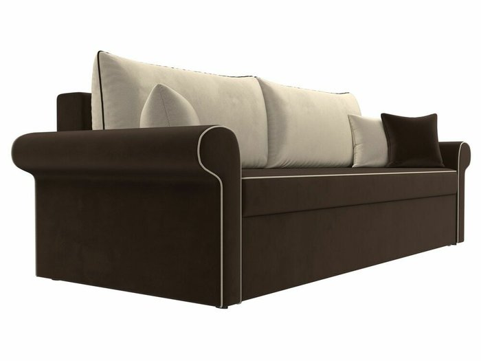 Прямой диван-кровать Милфорд бежево-коричневого цвета - лучшие Прямые диваны в INMYROOM