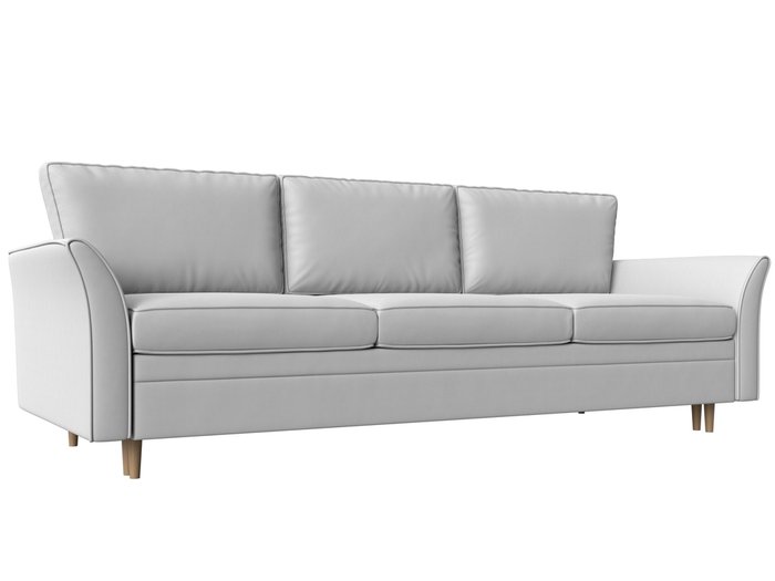 Прямой диван-кровать София белого цвета (экокожа)