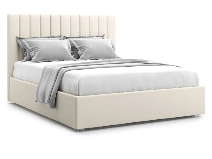 Кровать Premium Mellisa 160х200 молочного цвета с подъемным механизмом