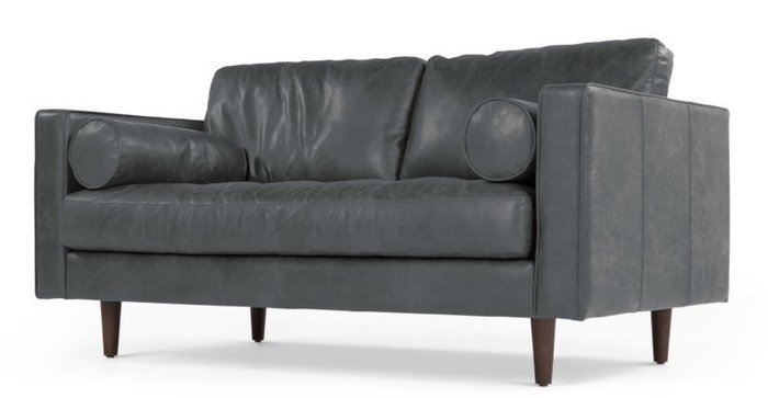 Двухместный диван SCOTT из экокожи серый - лучшие Прямые диваны в INMYROOM