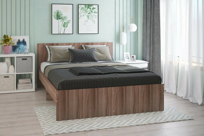 Кровать Мона 120х200 цвета ясень темный - купить Кровати для спальни по цене 10191.0
