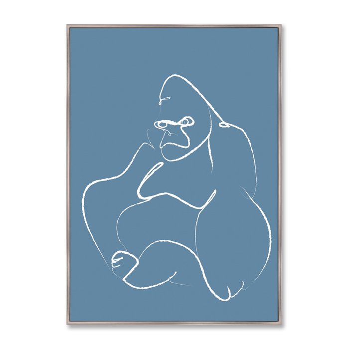 Репродукция картины на холсте Gorilla on blue - купить Картины по цене 21999.0