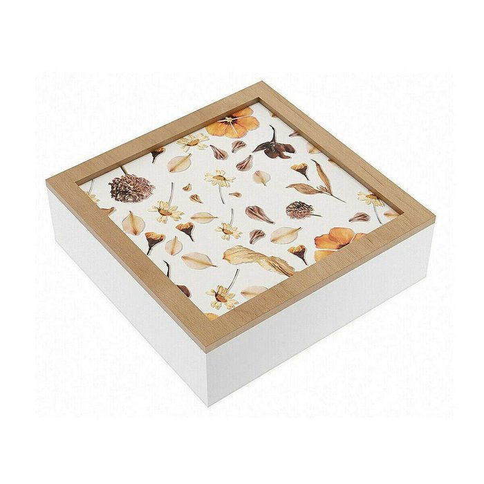 Декоративная коробка лепестки Деревянный MDF 24 x 7 x 24 cm