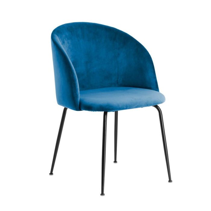 Мягкий стул Ludelina blue velvet синего цвета