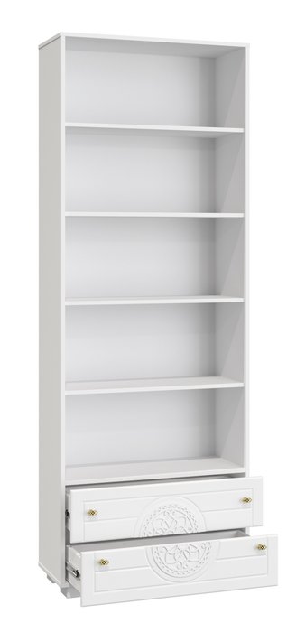 Шкаф комбинированный Монблан белого цвета - лучшие Книжные шкафы в INMYROOM