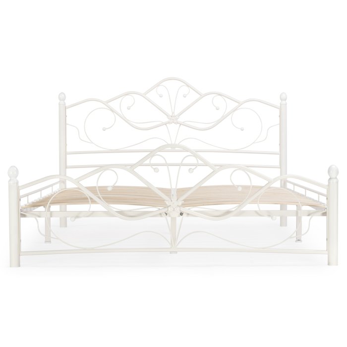Кровать с основанием Виктори 160х200 белого цвета - купить Кровати для спальни по цене 24180.0