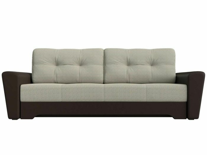 Диван-кровать Амстердам бежево-коричневого цвета (экокожа/ткань) - купить Прямые диваны по цене 37999.0