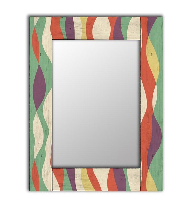 Настенное зеркало Луара из массива сосны 55х55
