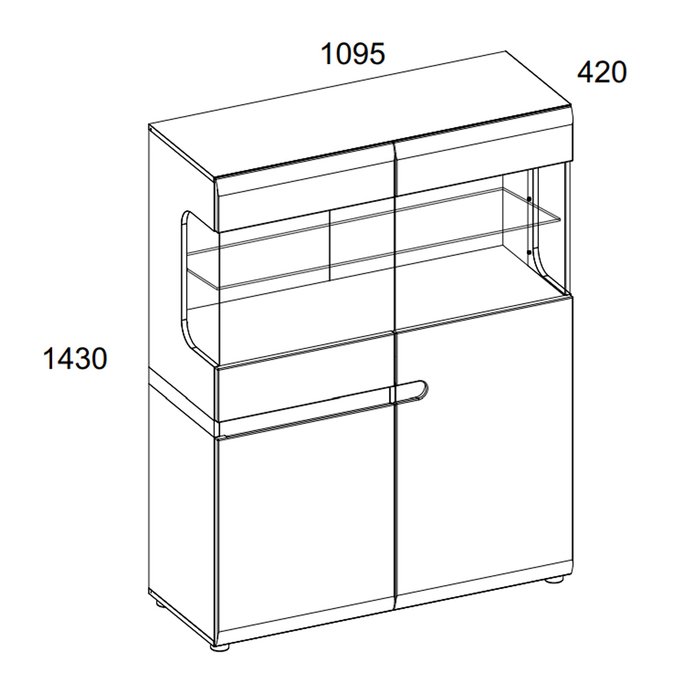 Шкаф с витриной Linate белого цвета - купить Шкафы витринные по цене 29999.0