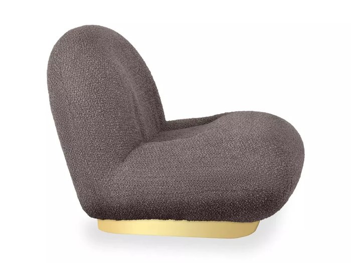 Кресло Pacha Wood серо-коричневого цвета с золотым основанием - лучшие Интерьерные кресла в INMYROOM