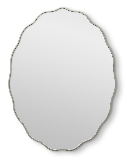 Настенное зеркало Fancy Oval 60х80 серебряного цвета