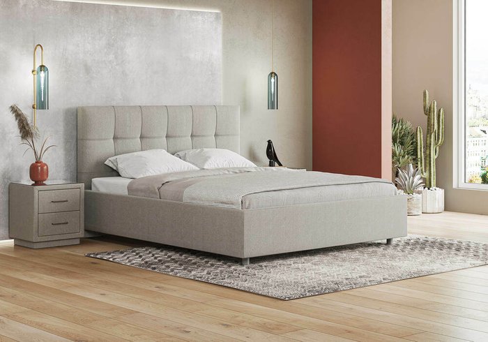 Кровать Richmond 180х200 бежево-коричневого цвета без основания и подъемного механизма - лучшие Кровати для спальни в INMYROOM