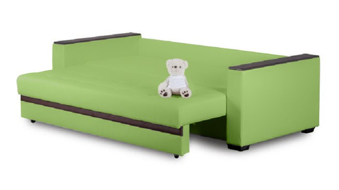Прямой диван-кровать Адамс Лайт зеленого цвета - купить Прямые диваны по цене 56100.0