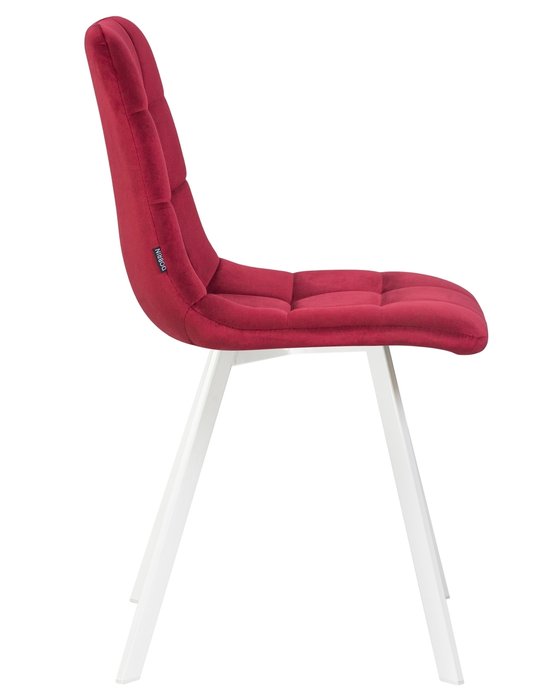 Стул обеденный Alex бордового цвета с белыми ножками - лучшие Обеденные стулья в INMYROOM