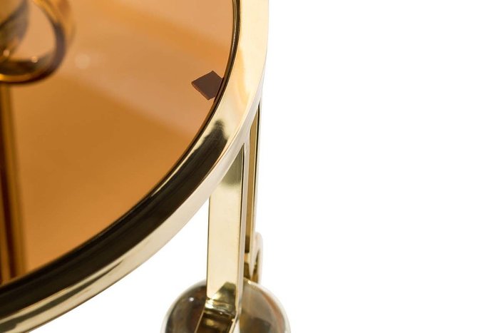 Журнальный столик с коричневым стеклом (золотой) - купить Кофейные столики по цене 37000.0