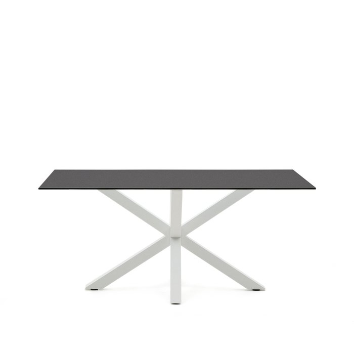 Обеденный сто Arya Argo черного цвета со стальными ножками - купить Обеденные столы по цене 100990.0