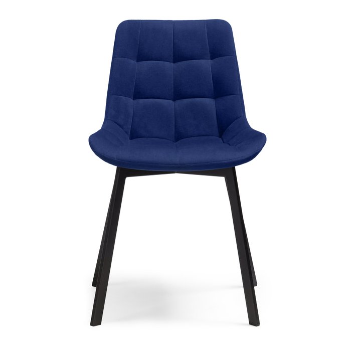 Стул Челси темно-синего цвета на черных ножках - купить Обеденные стулья по цене 5690.0