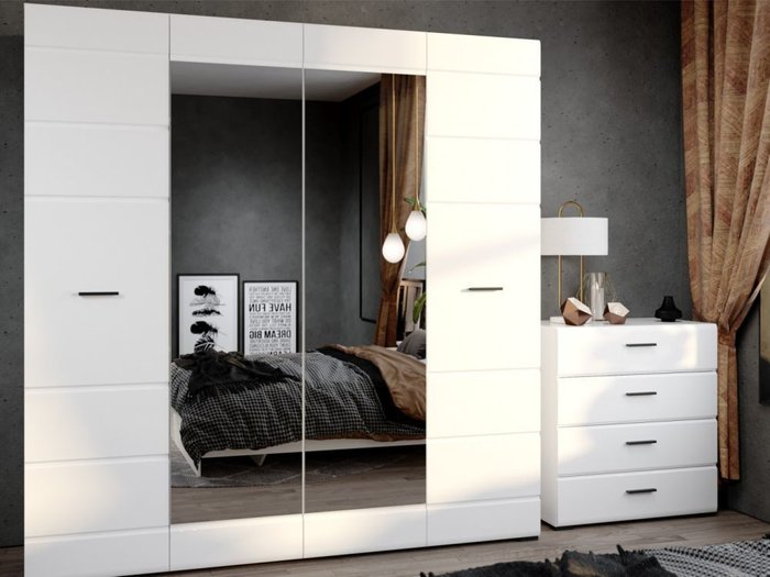 Спальня Йорк-2 белого цвета - лучшие Спальные гарнитуры в INMYROOM