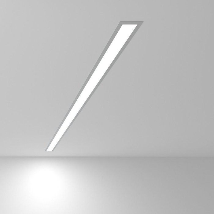 Линейный светодиодный встраиваемый светильник 128см 25Вт 6500К серебряный 101-300-128 Grand