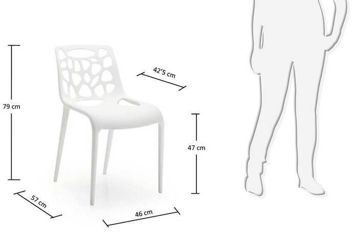 Стул Julia Grup GUNA пластиковый белый  - купить Обеденные стулья по цене 9990.0