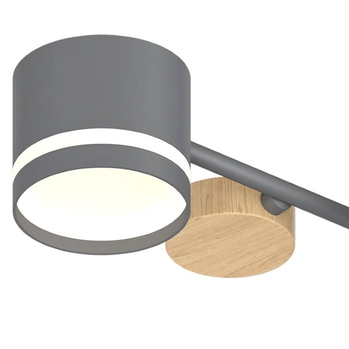 Люстра на штанге 68730-0.3-10 GX53 GREY+WOOD (металл, цвет серый) - купить Подвесные люстры по цене 7400