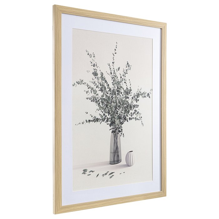 Панно декоративное Plant 50х70 бело-серого цвета - купить Принты по цене 2500.0