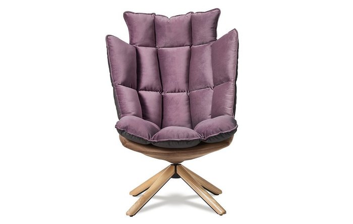 Кресло Husk темно-лилового цвета - лучшие Интерьерные кресла в INMYROOM