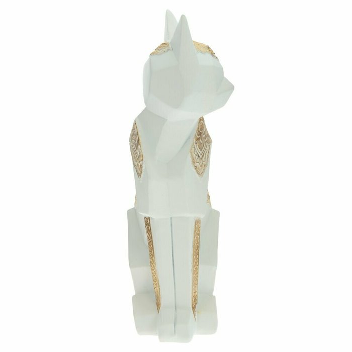 Фигурка декоративная Кошка бело-золотого цвета - купить Фигуры и статуэтки по цене 3488.0