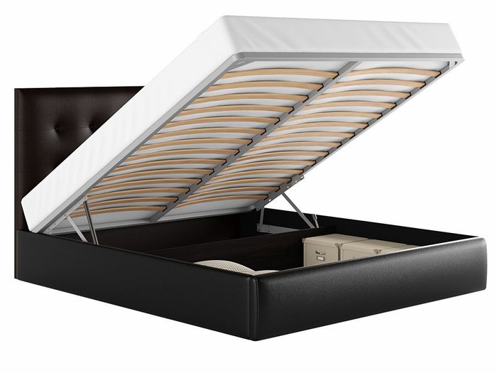 Кровать Селеста 140х200 с подъемным механизмом темно-коричневого цвета - купить Кровати для спальни по цене 20990.0
