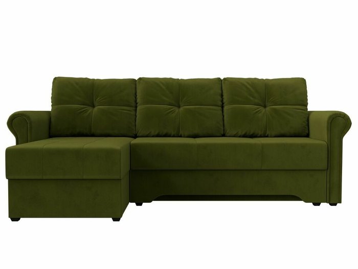 Угловой диван-кровать Леон зеленого цвета левый угол - купить Угловые диваны по цене 39999.0