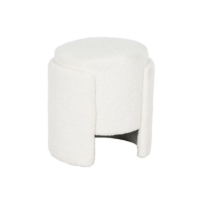 Пуфик подставка для ног Белый полиэстер Деревянный MDF Scandi 40 x 40 x 43 cm